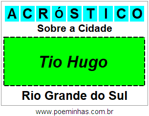 Acróstico Para Imprimir Sobre a Cidade Tio Hugo