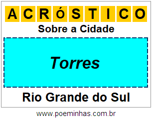 Acróstico Para Imprimir Sobre a Cidade Torres