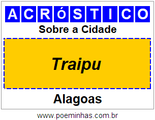 Acróstico Para Imprimir Sobre a Cidade Traipu