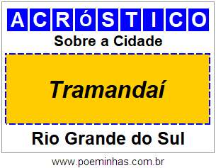 Acróstico Para Imprimir Sobre a Cidade Tramandaí