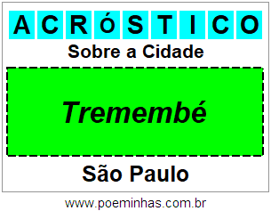 Acróstico Para Imprimir Sobre a Cidade Tremembé