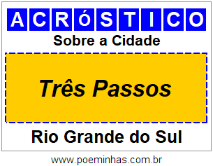 Acróstico Para Imprimir Sobre a Cidade Três Passos