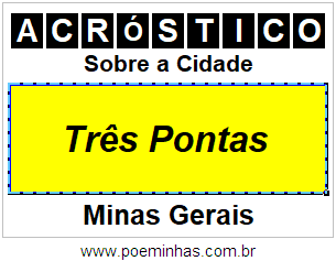 Acróstico Para Imprimir Sobre a Cidade Três Pontas