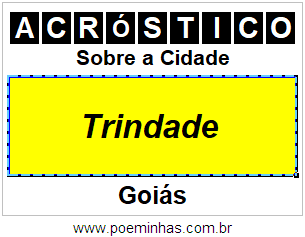 Acróstico Para Imprimir Sobre a Cidade Trindade