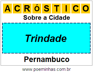 Acróstico Para Imprimir Sobre a Cidade Trindade