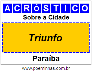 Acróstico Para Imprimir Sobre a Cidade Triunfo