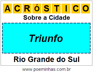 Acróstico Para Imprimir Sobre a Cidade Triunfo