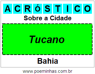 Acróstico Para Imprimir Sobre a Cidade Tucano