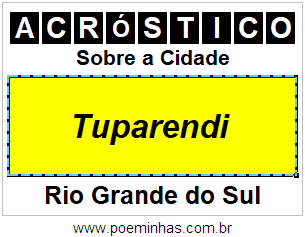 Acróstico Para Imprimir Sobre a Cidade Tuparendi