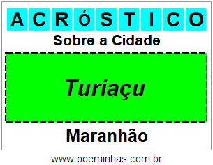 Acróstico Para Imprimir Sobre a Cidade Turiaçu