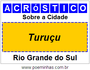 Acróstico Para Imprimir Sobre a Cidade Turuçu