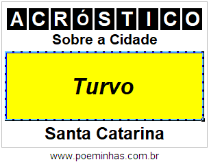 Acróstico Para Imprimir Sobre a Cidade Turvo