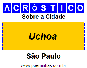 Acróstico Para Imprimir Sobre a Cidade Uchoa