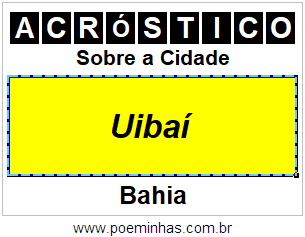 Acróstico Para Imprimir Sobre a Cidade Uibaí