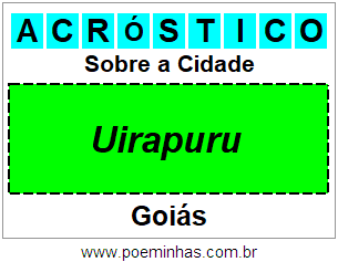 Acróstico Para Imprimir Sobre a Cidade Uirapuru