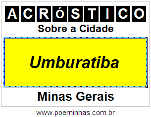 Acróstico Para Imprimir Sobre a Cidade Umburatiba