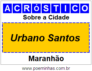 Acróstico Para Imprimir Sobre a Cidade Urbano Santos