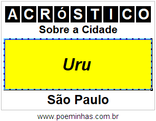 Acróstico Para Imprimir Sobre a Cidade Uru