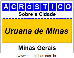 Acróstico Para Imprimir Sobre a Cidade Uruana de Minas