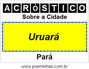 Acróstico Para Imprimir Sobre a Cidade Uruará