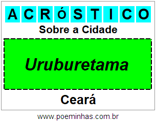 Acróstico Para Imprimir Sobre a Cidade Uruburetama