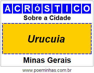 Acróstico Para Imprimir Sobre a Cidade Urucuia