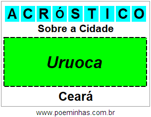 Acróstico Para Imprimir Sobre a Cidade Uruoca