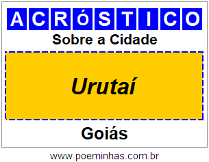 Acróstico Para Imprimir Sobre a Cidade Urutaí