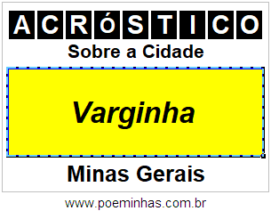 Acróstico Para Imprimir Sobre a Cidade Varginha