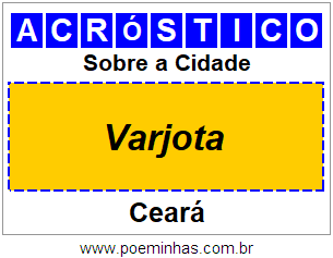 Acróstico Para Imprimir Sobre a Cidade Varjota