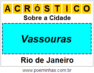 Acróstico Para Imprimir Sobre a Cidade Vassouras