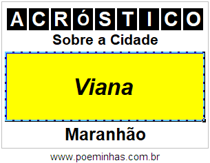 Acróstico Para Imprimir Sobre a Cidade Viana