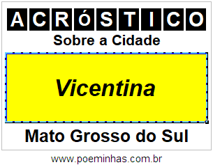 Acróstico Para Imprimir Sobre a Cidade Vicentina