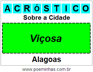 Acróstico Para Imprimir Sobre a Cidade Viçosa