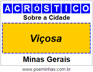 Acróstico Para Imprimir Sobre a Cidade Viçosa