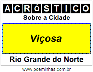 Acróstico Para Imprimir Sobre a Cidade Viçosa