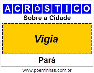 Acróstico Para Imprimir Sobre a Cidade Vigia