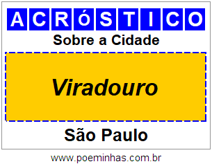 Acróstico Para Imprimir Sobre a Cidade Viradouro