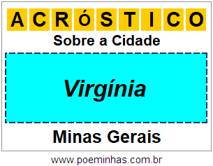 Acróstico Para Imprimir Sobre a Cidade Virgínia