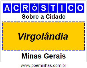 Acróstico Para Imprimir Sobre a Cidade Virgolândia