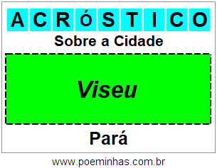 Acróstico Para Imprimir Sobre a Cidade Viseu