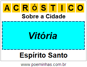 Acróstico Para Imprimir Sobre a Cidade Vitória