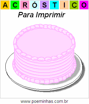 Acróstico de Bolo de Aniversário