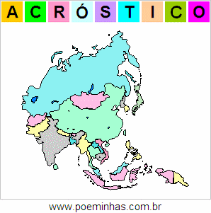 Acróstico de Continente Asiático