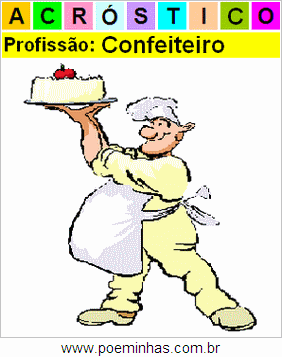 Acróstico da Profissão Confeiteiro