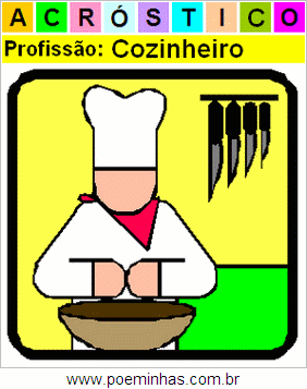 Acróstico da Profissão Cozinheiro