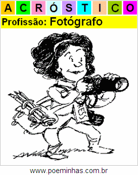 Acróstico da Profissão Fotógrafo