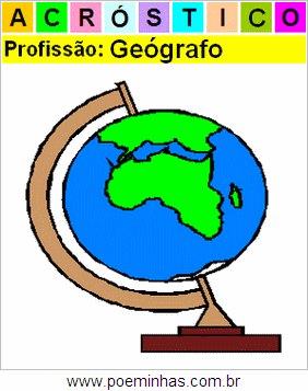 Acróstico da Profissão Geógrafo