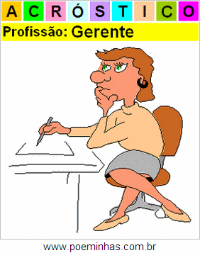 Acróstico da Profissão Gerente