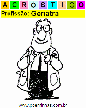 Acróstico da Profissão Geriatra